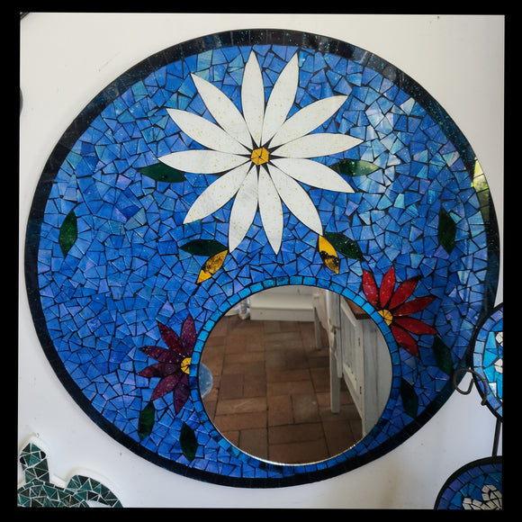 Daisy Blue Mirror 80cm