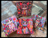 Cat Art Coasters (4)