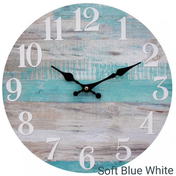 Clock - Soft Blue White