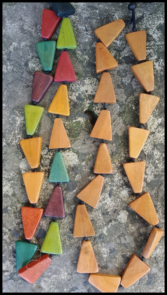 Triangles Timber Necklace