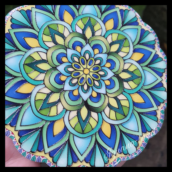 Peacock Mandala Coaster (4)