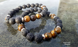 Lava Bead/Tiger Eye Bracelet