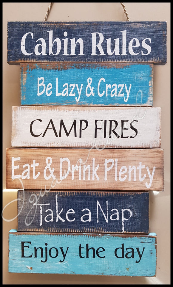 Cabin Rules - Timber Sign