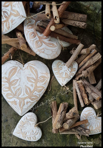 Carved Timber Heart Strand