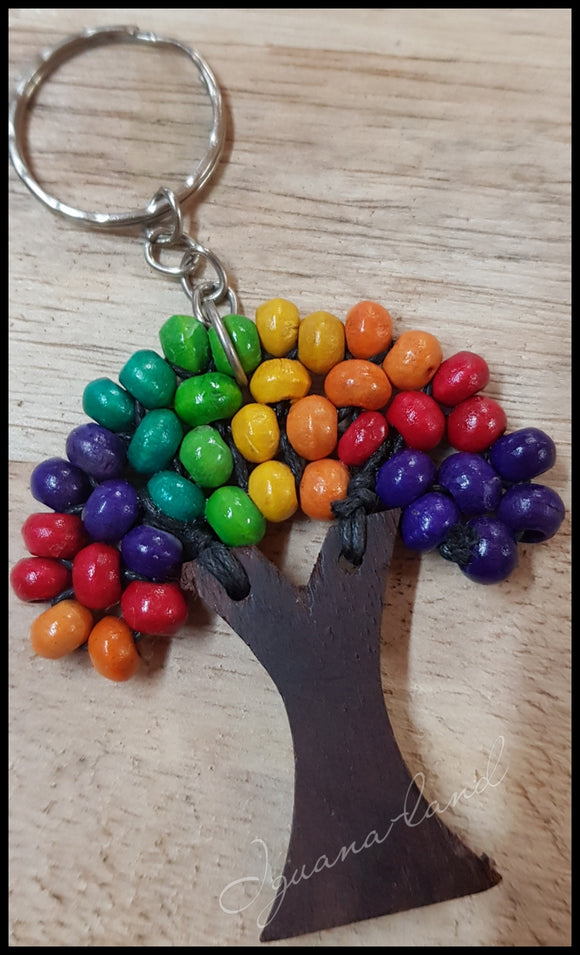 Tree of Life Beaded Keyring