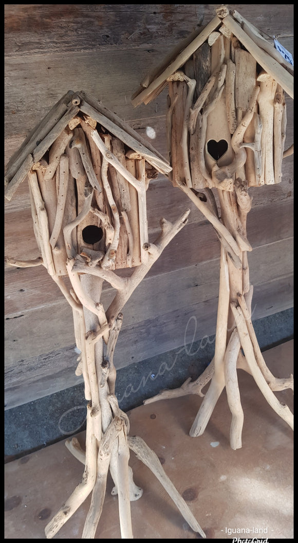 Standing Driftwood Birdhouses